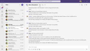 microsoft teams chat interface